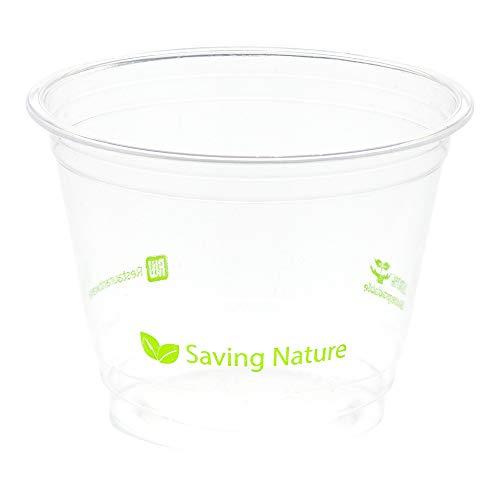 Image of Restaurantware Plastic Drinking Cups 1000 Count of 9 Ounce Clear Plastic Cold Cups, PLA, Sustainable, Freezer-safe, For Cold Beverages, Parties, and Catering Events