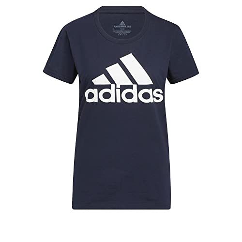 adidas Women's Must Haves Badge of Sport Tee (Medium, Legend Ink (White Logo))