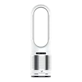 CyclonicAir Pro Pure Bladeless Tower Fan Heater & Cooler with HEPA Filter | 3-in-1 Heating, Cooling & Air Purifier | Quiet, Remote Control, 8 Speeds (Pearl Silver)