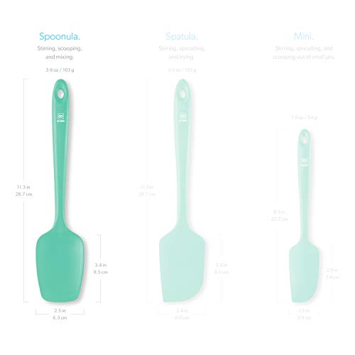 Di Oro Silicone Spoon Spatula - 600°F Heat-Resistant Large Silicone Spoonula Scraper - Bpa Free Nonstick Cookware Safe Rubber Kitchen Utensil For Baking, Cooking, & Mixing - Dishwasher Safe (Mint) #TOP3