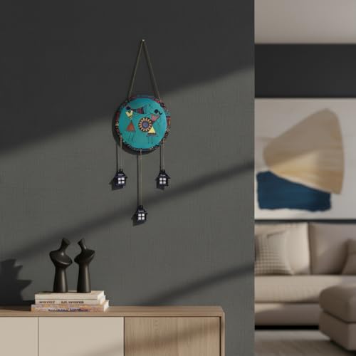 Image of DECORIQUE Window Wall Hanging Home Decor Round Decorative Sign for Living Room Bedroom Office Entryway Interior Wall Decoration (Wooden Hanging Decor)