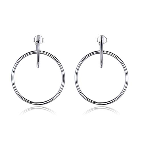 Boucles d'oreilles argent femme pendantes cercle simple légères pour éviter la fatigue