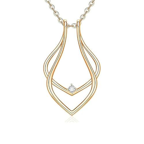 Cykdohy Dainty Waterdrop Ring Holder Necklace for Women...