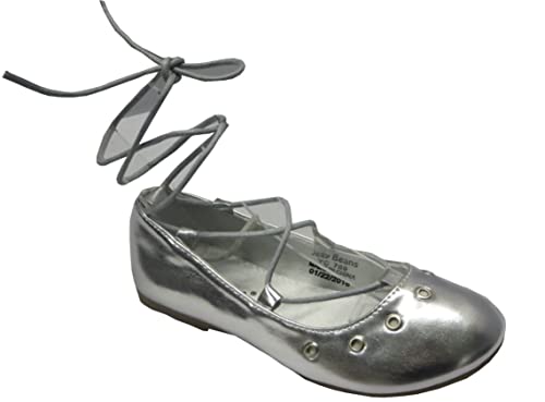 Girl Dress Shoes Mary Jane - Where Gold Silver (Silver, Numeric_9)