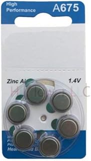 6 Pieces A675 Size 675 p675 675 PR44 Card 1.45V Hearing Aid Zinc Air Battery