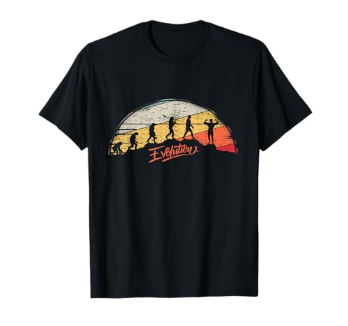 Hombre Retro Evolution Fitness Gym, culturismo vintage Camiseta