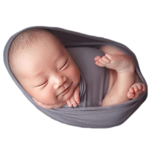 Newborn Photography Stretch Wrap Boy Girl Baby Wraps Photography Props Baby Photo Prop Stretch Blanket (Gray) by Zeroest - Image 5