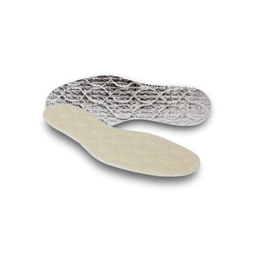 pedag Solar Insulating Insoles, Made in German, Quilted Wool Top, Foam Insulating Layer, Thermic Reflective Aluminum Sole, Keep Warm and Dry, Women US 9 / Men US 6 / EU 39