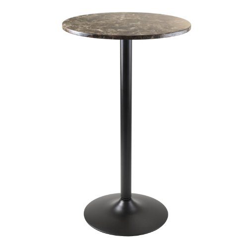 Winsome Dining, Wood, Black/Faux Marble, No Size