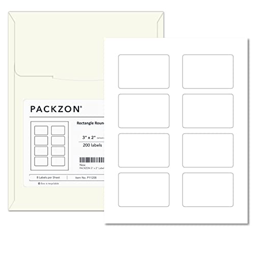 Étiquettes rectangulaires jet d'encre et laser 76x51mm lot de 25 feuilles blanc mat