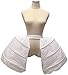 Linghe 3 Hoop Bustle Cages Skirt Victorian Rococo Dress Pannier Petticoat Hoop Skirt Cosplay Crinoline for Women(White)