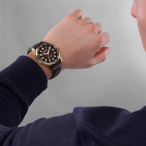 Image of Swiss Military Hanowa SMWGA0001550 Airman First Class - Swiss Made Round Olive Watch for Men
