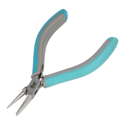 The Beadsmith Simply Modern Half Round/Half Flat Nose Pliers, 5.75 inches (145mm) with Polished Steel Head, Comfortable Contoured Grip Handles and Double-Leaf Springs, Tool for Jewelry Making