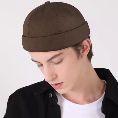 Image of Dome Brimless Hats for Women Men Beanie Docker Cap Sailor Skull Cap