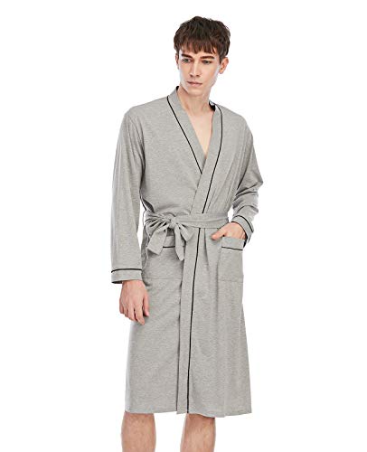 TOP-VIGOR Men's Robe Lightweight Robes for Men with 2 Pockets Bathrobe Soft Sleepwear Mens Loungewear Pajamas3