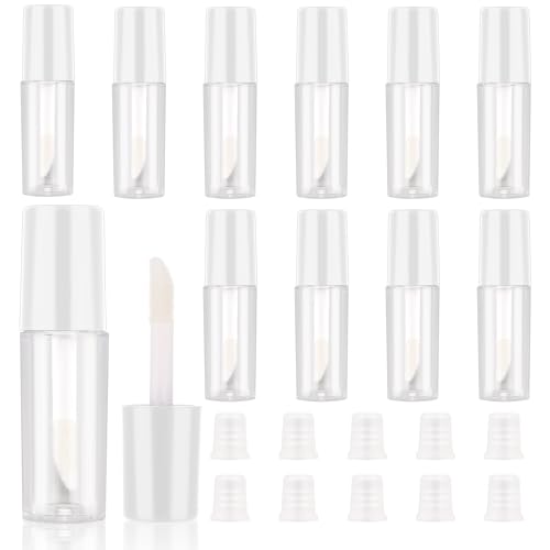 10pcs Empty Lip Gloss Tubes, 1.2ml Mini Refillable Cosmetic Containers Bottles Lip Balm Bottles Lipgloss Dispenser for Lipstick Samples, Lip Balms
