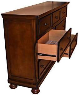 Vista 4 de Atlin Designs Cómoda de siete cajones fabricada con madera en nogal oscuro