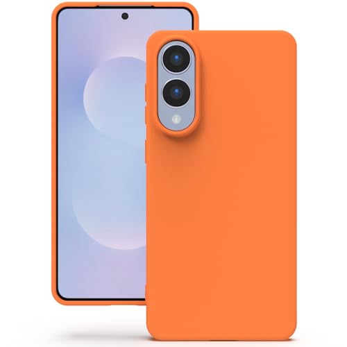 Image of YATWIN Silicone Case for Samsung Galaxy S25 FE 4G, Soft-Touch, Shockproof, DustProof, Antiskid Phone Cover for Samsung Galaxy S25 FE - Orange