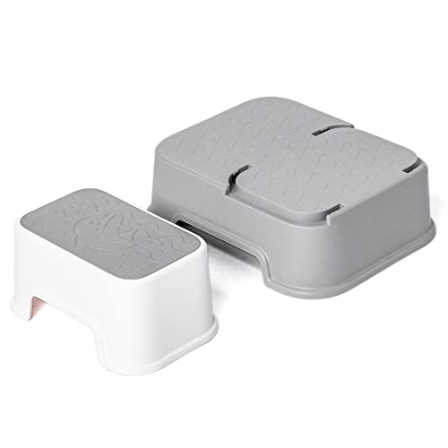 Image of Toddler Step Stool for Bathroom,Kids Step Stool for Potty Training,Toilet Stool, Slip Resistant (Pink, 2 Packs)