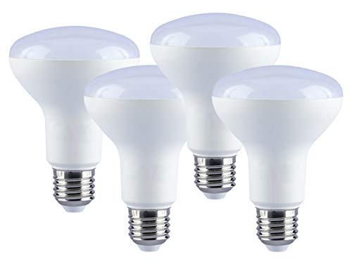LEDLUX 4 Pezzi Lampada LED E27 R80 Faretto Spot 9W 220V 806 Lumen (Bianco Caldo)
