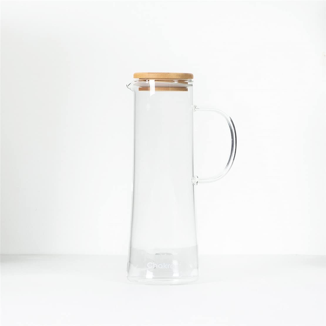 Bambu Kapaklı Cam Sürahi 800 ml Transparan