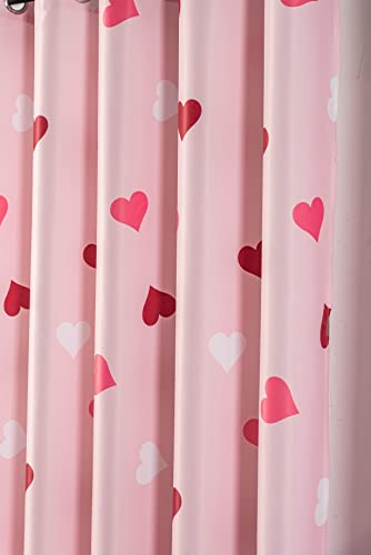Samyra Room Darkening Light Filtering Heart Floral Pink Luxury Window Panel Curtains | 63" * 84" Each Panel | 2 Piece Set | Loveable & Romantic Living, Bedroom, Kids, Girl's Room Decor | Extra Wide #TOP2