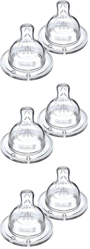 Dodie Tétine Plate Anti-Colique Sensation+ Transparent 0-6 Mois Débit 2 (Lot de 3)