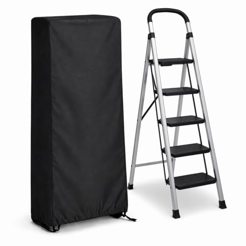Image of EDRAK Foldable 4 & 5 Step Ladder Cover | Dustproof & Waterproof Protective Cover for Step Ladder | Heavy Duty Fabric | Drawstring Closure | Easy to Store & Wash
