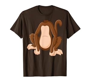 Affen-Shirt für Erwachsene, Kinder, Herren, Damen, Affenkostüm T-Shirt