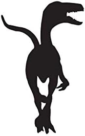 Velociraptor Raptor Dinosaur - Vinyl Decal Sticker - 3.75" x 6" - Black