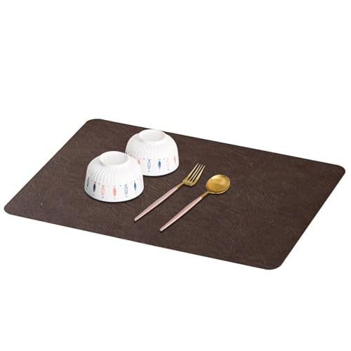 Salvamanteles de cocina de cuero, de cocina resistente al aceite, mantel individual para cubiertos para el hogar - Para entretenimientos apartamento casa cena fiesta vacaciones cafetería patio