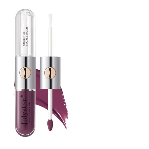 NIE PAN CHONG SHENG Labio fácil de colorear doble cabeza espejo esmalte de labios maquillaje duradero taza antiadherente brillo de agua aceite labial brillo de labios (7)