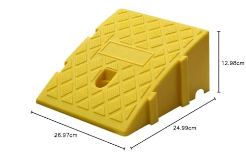 Bordsteinrampe, Kunststoff, 13 cm Hohe Schwelle, Auffahrtsrampe für Auto, Motorrad, Laderampe, LKW, Rollstuhl, Garage, Gehweg (Yellow)