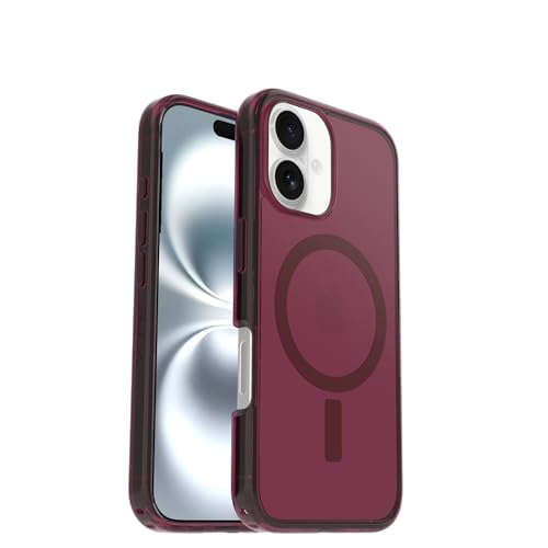 Image of OtterBox iPhone 16 Symmetry Series Clear Case - Foxberry Pink - Ultra-Thin, Sleek iPhone Case, Glitter iPhone Case