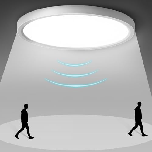 GOOSKI Deckenleuchte mit Bewegungsmelder, 24W LED Deckenlampe mit Radar Bewegungssensor Innen, 4000â€¦ – Miniatur