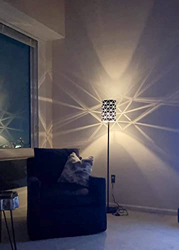 Yomony Phoebe Floor Lamp - Planet Series - Geometric Shade Black Standing Lamp #TOP3