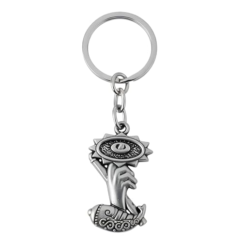 Image of M Men Style Metal Hand Symbol Keychain for Car & Bike Keys | Decorative Round Emblem Key Ring | Durable Metal Key Holder for Men & Women