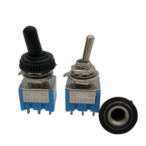 Mini interrupteur à bascule DPDT MTS-202 de 10 pièces avec capuchon étanche - 2