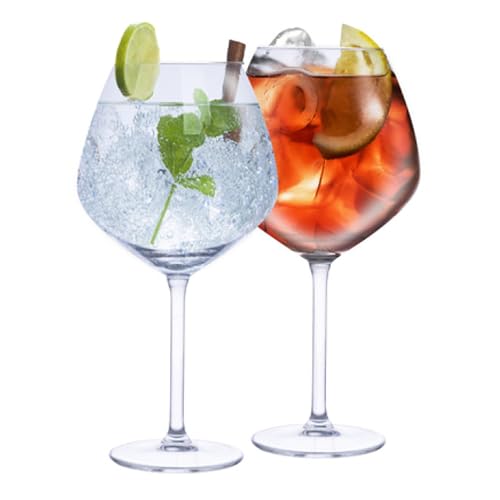 alpina Bicchieri da gin grandi, 730 ml, set di 4 bicchieri da gin tonic, in stile Copa, per cocktail e cocktail G&T, regalo per feste, casa, bar, pub, ristoranti, bicchieri da stelo - immagine 3
