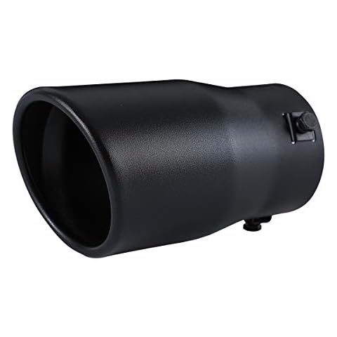 TriTrust Exhaust Tip, 2-2.75 inch inlet adjustable, Fit 2''/2.25''/2.5''/2.75'' Outer diameter Tailpipe, 3.5''Outlet 6''Long Muffler Tip, Black Powder Coated Stainless Steel Tail Tip Cover
