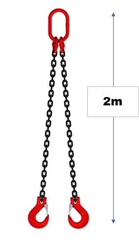 BEST4FORST Kettengehänge Anschlagkette 2m 2 Strang Krangehänge Hohe Festigkeit (2m 2-Strang)