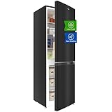 CHIQ Freistehender Kühlschrank mit Gefrierfach 157L (109L/48L) | Auto-Drain, 4-Sterne-Gefrierschrank | 47 cm B | LED Licht, Flexible Anpassung, Türausrichtung Wechselbar | Schwarz Inox