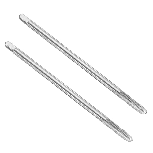 sourcing map 2pcs Straight Flute Screw Taps 8-32 UNC 2B Thread 4" Extra Long HSS6542 Machine Threading Milling Tap Tapping Tools