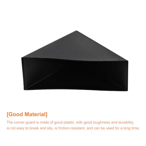 Image of uxcell 8Pcs Plastic Corner Protectors 28x82mm Right Angle Shape Glass Corner Guards Cushion for Corner Protection of Glass, Mirror, Tile, Black