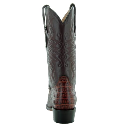 Image of Soto Boots Men's Gator Tail Print Cowboy Boots, Exotic Print Men's Cowboy Boots, Western Boots For Men H7006
