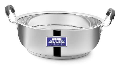 Image of ALLTA Stainless Steel Deep Induction Bottom Kadhai | 28cm | 4.3 litres | Sandwich Bottom| Heavy Guage