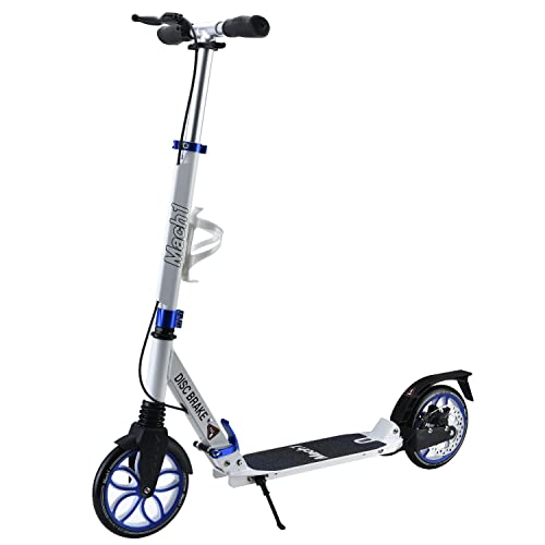 Mach1 Kickscooter Trottinette pour enfant Trottinette Cruiser Kick Jump Trottinette de ville Trottinette avec frein Disc Brake – Bleu/blanc