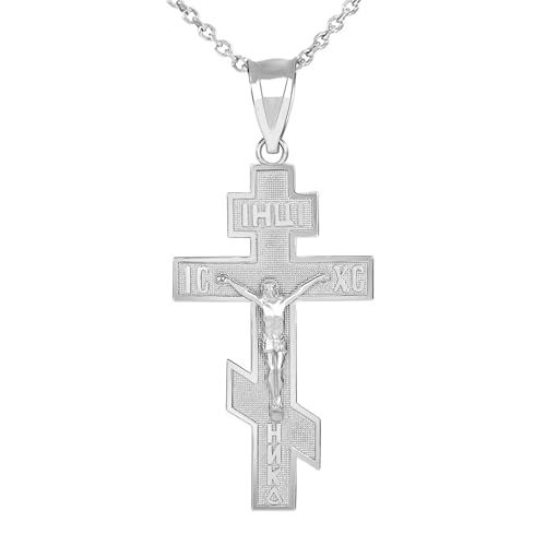 Fashion 10k Gold Russian Orthodox IC XC NIKA Cross Crucifix Pendant Necklace