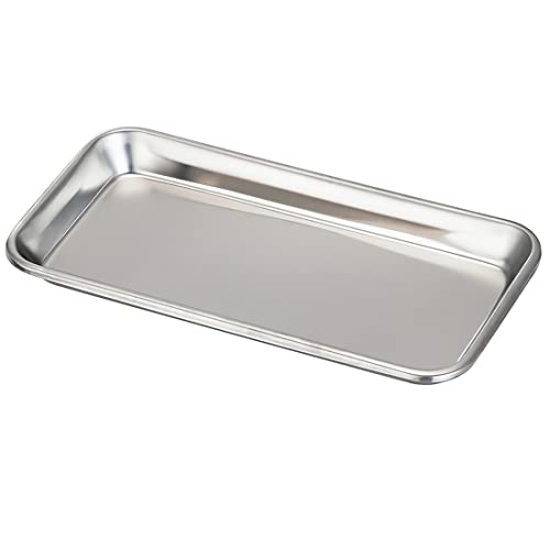 1 Pieza Bandejas de Instrumentos, Bandejas Rectangulares de Acero Inoxidable, Bandeja de Laboratorio para Dental Platos de Laboratorio Cover