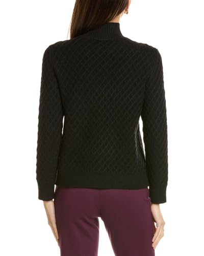 Anne Klein Women's Diamond Stitch Sweater W Mock Neck2